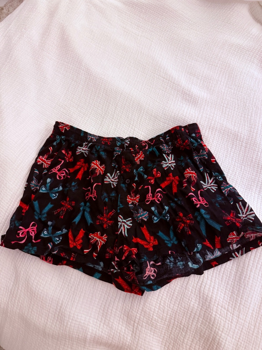 Victoria secret pink Black Bow-Print Women's Lounge Shorts